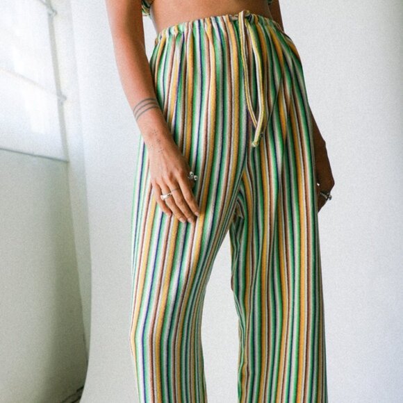 Boheme goods green stripe terry trouser - Picture 4 of 4